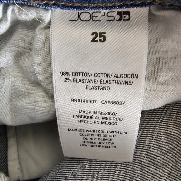 Joe's Jeans High Rise Skinny Crop Ankle Blue Jeans 25 NWT - Picture 8 of 9